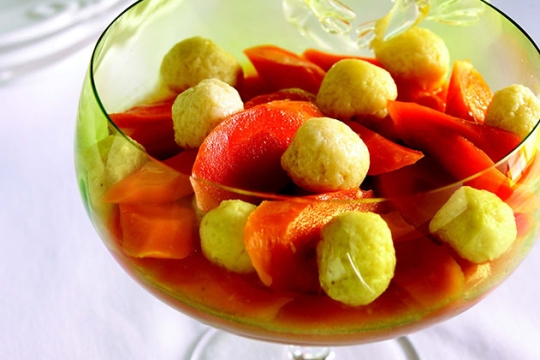 carrot tzimmes with dumplings